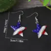 oly-de3db483feb138125b4e9025bb929dd8 Wholesale 1 Pair Classic Style Star American Flag Plating Zinc Alloy Drop Earrings