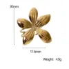 Wholesale PVD Coated Real Gold Plated 18K Gold Flower 304 Stainless Steel Vacation Modern Style Simple Style Waterproof Non Tarnish Open Rings
