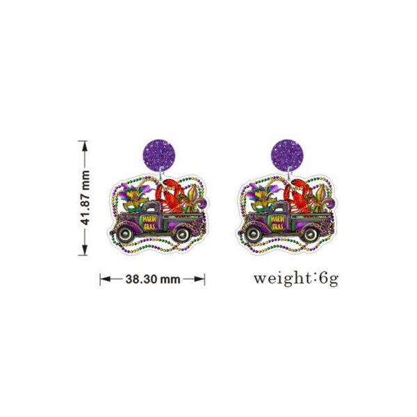 Wholesale colorful festival jewelry Mardi Gras carnival truck crocodile beads lobster earrings earrings