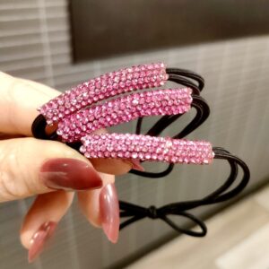 5# Rose Red thin tube hair ring