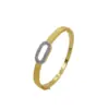 Wholesale Fashionable Double-Tone Gold-Plated Ring Bracelet Set Elegant Simple Design Diamond Embedded Luxury Versatile Copper Jewelry