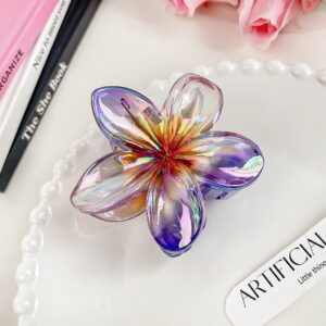 45#Colorful plumeria clip-lavender purple