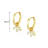 Wholesale Copper Shamrock PVD Coated Zircon 18K Real Gold Plated Simple Style Shiny Inlay Drop Earrings