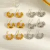 oly-de6ff02c8388249e3f9af27dedf05b31 Wholesale Three-dimensional Irregular Stud Earrings In 304 Stainless Steel With 18K Real Gold PVD Coating And 0.03µm Thickness