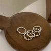 Wholesale Irregular metal fragments, silver, and pearl ring/band