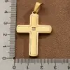 Wholesale DIY Jewelry High-Quality Polished 304 Stainless Steel Rhinestone Vacuum Electroplating (In Furnace) 18K Real Gold Plated Cross Flag Square Pendant