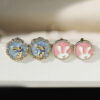 Wholesale Easter Diamond Rabbit Blue Glazed Earrings Gorgeous Ladies Party Earrings Niche Design Fashion All-Match