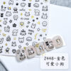 Wholesale Trendy Graffiti Nail Stickers Cartoon Letter Rabbit Decals Hand-Painted Cat and Puppy Nail Stickers Ins Style