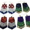 oly-deb5684dd4ef314474ef5e42456a0c7a Wholesale Christmas Series Tassel Trapezoidal Shaved Glossy Leather Earrings Faux Leather Jewelry Accessories