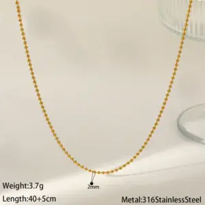 Gold 2.0 Wave Bead Necklace