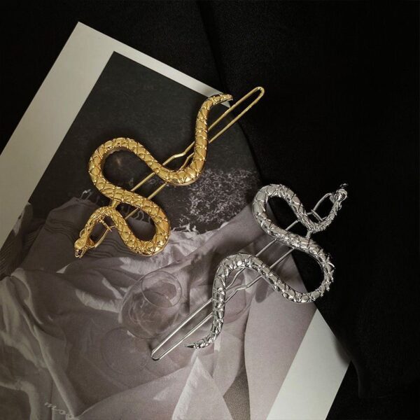 oly-dedc0a2f6852e567a84e3b54f8bf4ed1 Wholesale style retro hairpin female ins creative silver snake-shaped hairpin dark all-match cool style side clip fashion