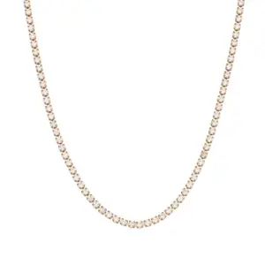 2mm Zircon 40cm Chain Necklace-Gold