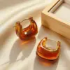 Wholesale Round Waterproof Non Tarnish Stud Earrings For Women In 18K Real Gold Plated 304 Stainless Steel With Acrylic Inlay, PVD Coated