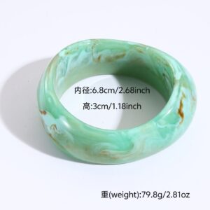 61# bracelet - light green - irregular ring - wide band