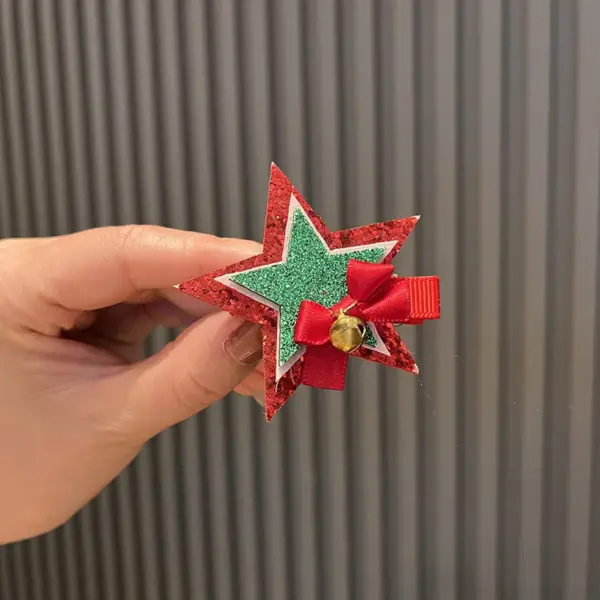 oly-df1414eddf8c9d7cfebb33a4ec08822e Wholesale Christmas Girl's Hair Clip Shiny Sequins Festival Decoration Bell Flower Ring Side Clip Cute Girl's Hair Accessories