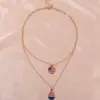 Wholesale Simple American Flag Water Drop Earrings Necklace Jewelry Set Independence Day Alloy Geometric Design Suitable For Women