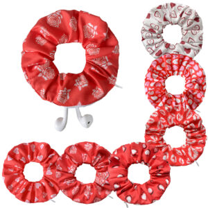 oly-df1fe798ec92964bdb13f13b5f19acda Wholesale Valentine's Day Colorectal Hair Loop Love Lip Pattern Hair Accessories Year Intestinal Loop Donut Head Flower