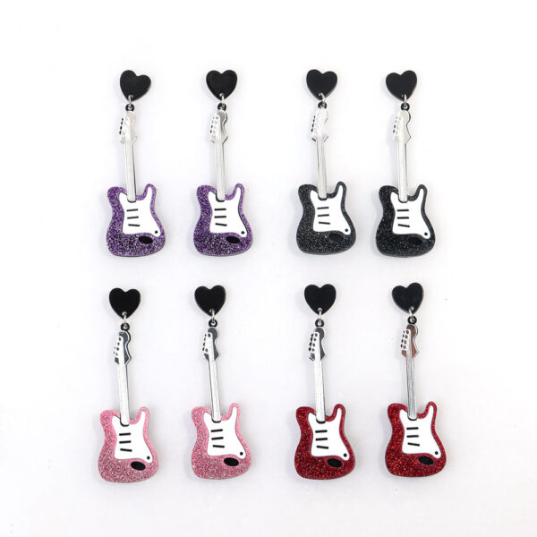 oly-df21112c97e78849d948a63010af16c5 Wholesale Music Festival Musical Instruments Rainbow Guitar Earrings Fashion Personality Mexican Music Carnival Night Earrings