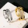 Wholesale Waterproof Non Tarnish Circle Ring For Women, 304 Stainless Steel With 18K Real Gold Plated PVD Coating And Zircon Inlay