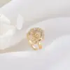 Wholesale Women’s New Style Open Star Rings In Copper With Zircon Inlay