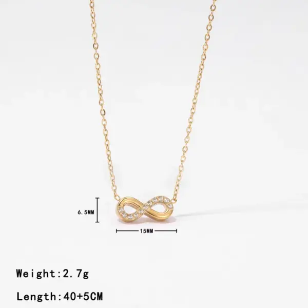 oly-df5bcc95ea247d62821a76dd61c35a67 Wholesale PVD Coated 18K Gold Platinum Real Plated Infinity 304 Stainless Steel Casual Simple Style Waterproof Non Tarnish Pendant Necklace