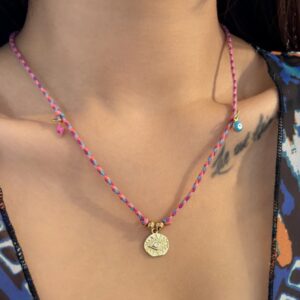 Eye cotton rope necklace