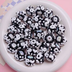 08-black and white bow / (sold by piece) diameter is about 16mm, hole diameter is about 2mm