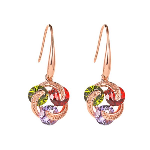 oly-df6afb569c9e49465a8646f7c70897ee Wholesale selling earrings temperament micro-inlaid zircon earrings female simple color diamond windmill earrings