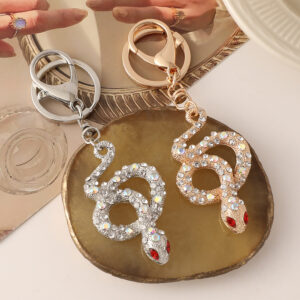 Wholesale Zodiac snake car keychain diamond exquisite bag pendant this life year snake series small gift
