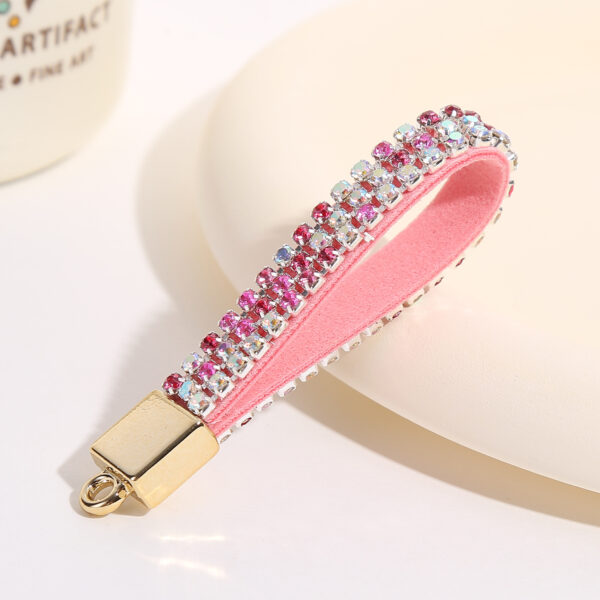 Wholesale Diamond-encrusted Keychain Accessories Diamond-encrusted Leather Rope Buckle Bag Accessories Fashion Exquisite Car Key Pendant