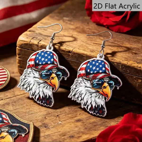 Wholesale Retro Statue Print Drop Earrings For Women In White And Red Acrylic With 304 Stainless Steel Ear Pins