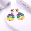 oly-df7c44284836b5d23d74784d40bec0bd Wholesale alloy dripping oil Diamond Irish mask earrings St. Patrick carnival hat earrings for women