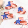 Wholesale Acrylic Hair Clip American Flag Design Independence Day Hair Accessory For Women Modern Black And Blue Hair Clip