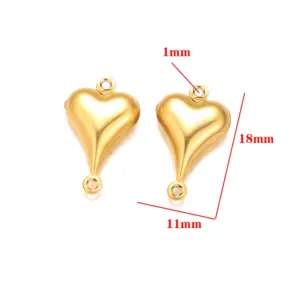 Stainless Steel Hollow Pendant Gold - Long Heart