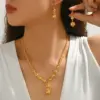 Wholesale Geometric Asymmetrical Jewelry Set For Women With 18K Real Gold Plated Copper And Beaded Chain Featuring Water Plating Process