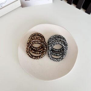 Wholesale Cross-border Gold and Silver Leopard Print Phone Ring European and American ins Simple Hair Rope Hair Ring Women's Large Telephone Line Hair Ring Hair Accessories