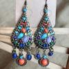 oly-df9a5c2cbe832c144c626a427778ce9e Wholesale jewelry retro Bohemian earrings women's colorful water drop tassel earrings long court style niche