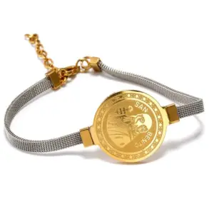 Wholesale Real Gold Plated Human Round 304 Stainless Steel Simple Style Waterproof Non Tarnish Bracelets