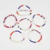 Wholesale Independence Day American Flag Bracelet Beads Handmade Jewelry Unisex Geometric Design Novelty Accessories