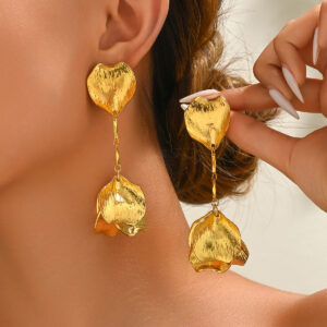 oly-dfbcd93c9821e6f813c09ed8b01dae21 Wholesale Cross-border European and American Hot Selling Women's Earrings Long High-end Ginkgo Leaf Niche Design Earrings All-match Tassel Earrings