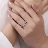 Wholesale Cao Shi New Simple Fashion Ring With Row Of Dazzling Stones Texture Design High-End Geometry Unisex Couple Rings
