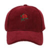 Wholesale Valentine's Day fashion rose embroidered corduroy baseball cap female trendy spring outdoor travel Sun-proof peaked cap