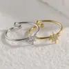 Wholesale PVD Coated Real Gold Plated 18K Solid Color 304 Stainless Steel Ball 201 Elegant Simple Style Commute Waterproof Non Tarnish Open Ring