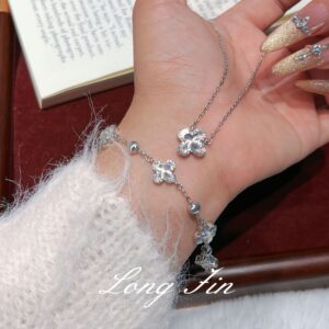 Sl520 four leaves zhiqu platinum white diamond bracelet