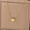 Wholesale Heart Shape Necklace For Women With 18K Real Gold Plated 304 Stainless Steel Featuring PVD Vacuum Plating And Electroplated Gold Finish