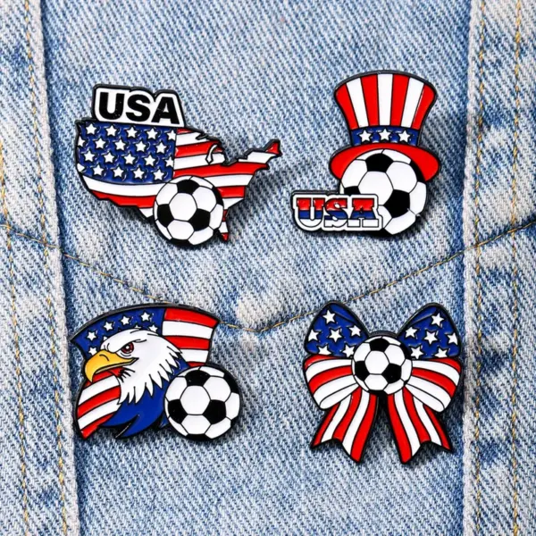 Wholesale National Flag Brooch Pin In Zinc Alloy, Perfect Accessory For Football World Cup