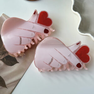 Wholesale Valentine's Day Hair Accessories New Style Personalized Acrylic Bixin Large Hairpin Simple Fashion Point Drill Grab Clip Headwear for Women