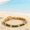 Wholesale Geometric Waterproof Women's Bracelets, 304 Stainless Steel With 18K Gold Electroplated And Zircon Inlay
