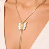 Wholesale Butterfly Necklace For Women With Waterproof Non Tarnish 304 Stainless Steel, 18K Real Gold Plated, Zircon Inlay, And Box Chain