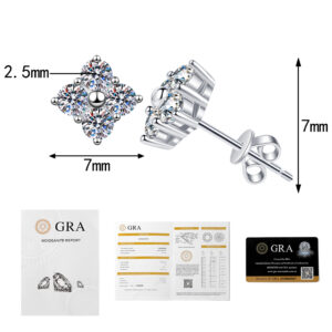 48 points moissanite (white gold earplugs) / 925 silver